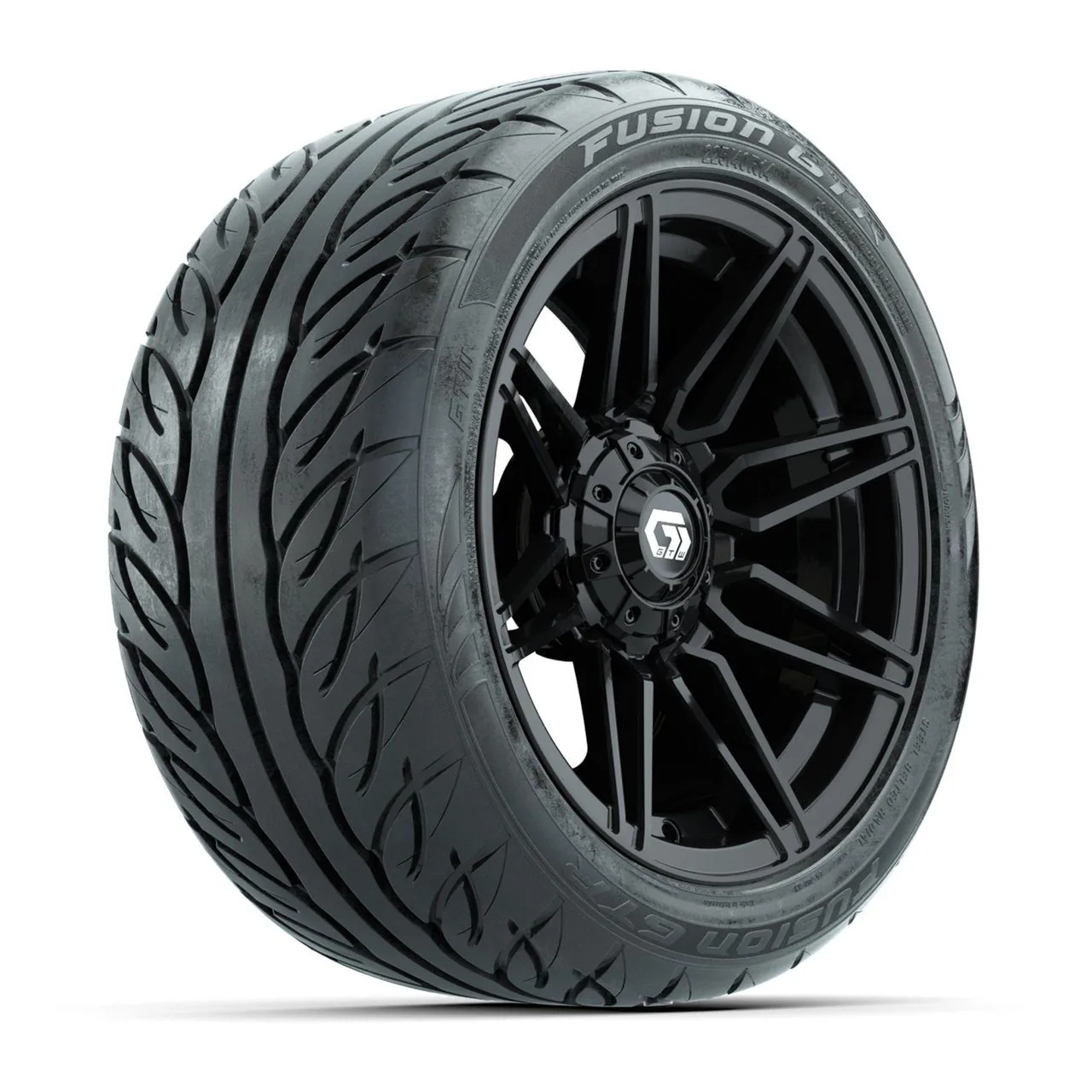 Колёса в сборе с шинами GTW® Stealth 14", глянцевый чёрный, 225/40-R14 Fusion GTR Steel Belt Radial Street, комплект 4 шт., артикул A19-2546