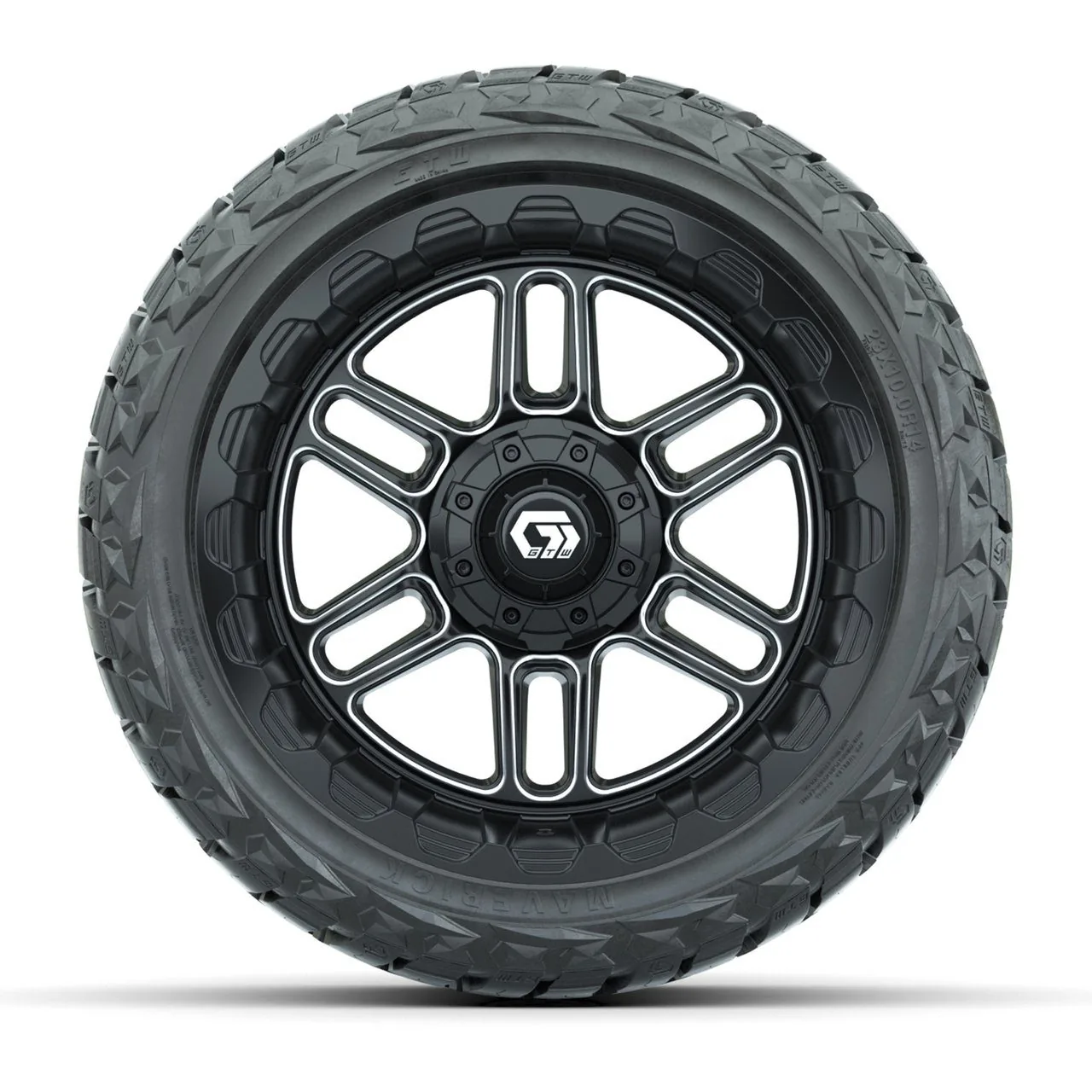 Комплект колёс в сборе: диски GTW Titan 14", чёрный с проточкой, шины Maverick All-Terrain 23x10.00-R14, артикул A19-1372 — фото 2
