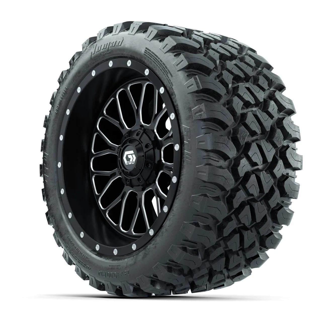 Комплект из 4 колёс 14” GTW Helix, чёрные с обработанной лицевой стороной, с шинами 23x10-R14 Nomad All-Terrain, артикул A19-824 — фото 3