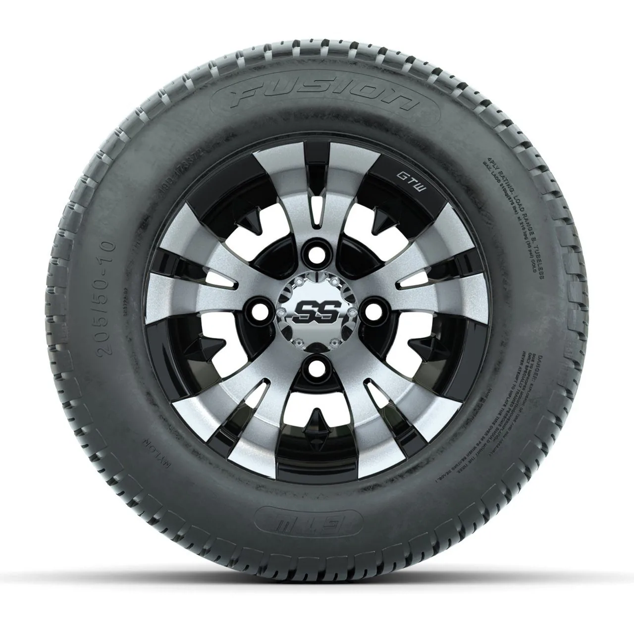 Колёса GTW Vampire, чёрные с проточкой, 10" с шинами 205/50-10 Fusion Street, комплект из 4 шт., артикул A19-339 — фото 2