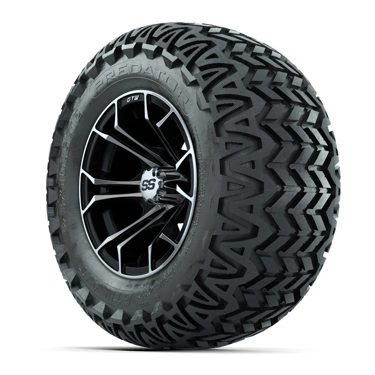 Колёса GTW Spyder, чёрные с проточкой, 12" с шинами Predator A/T, комплект из 4 шт., артикул A19-375 — фото 3
