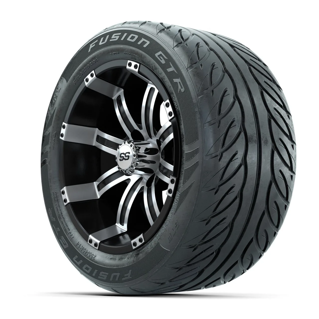 Колёса GTW Tempest 14" (чёрные с проточкой) с шинами 255/45-R14 Fusion GTR Steel Belt Radial Street, полный комплект, артикул A19-2290 — фото 3