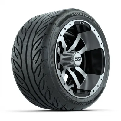 Комплект колёс GTW Storm Trooper 12”, чёрные с обработкой, с шинами 215/40-R12 Fusion GTR (4 шт.), артикул A19-1638