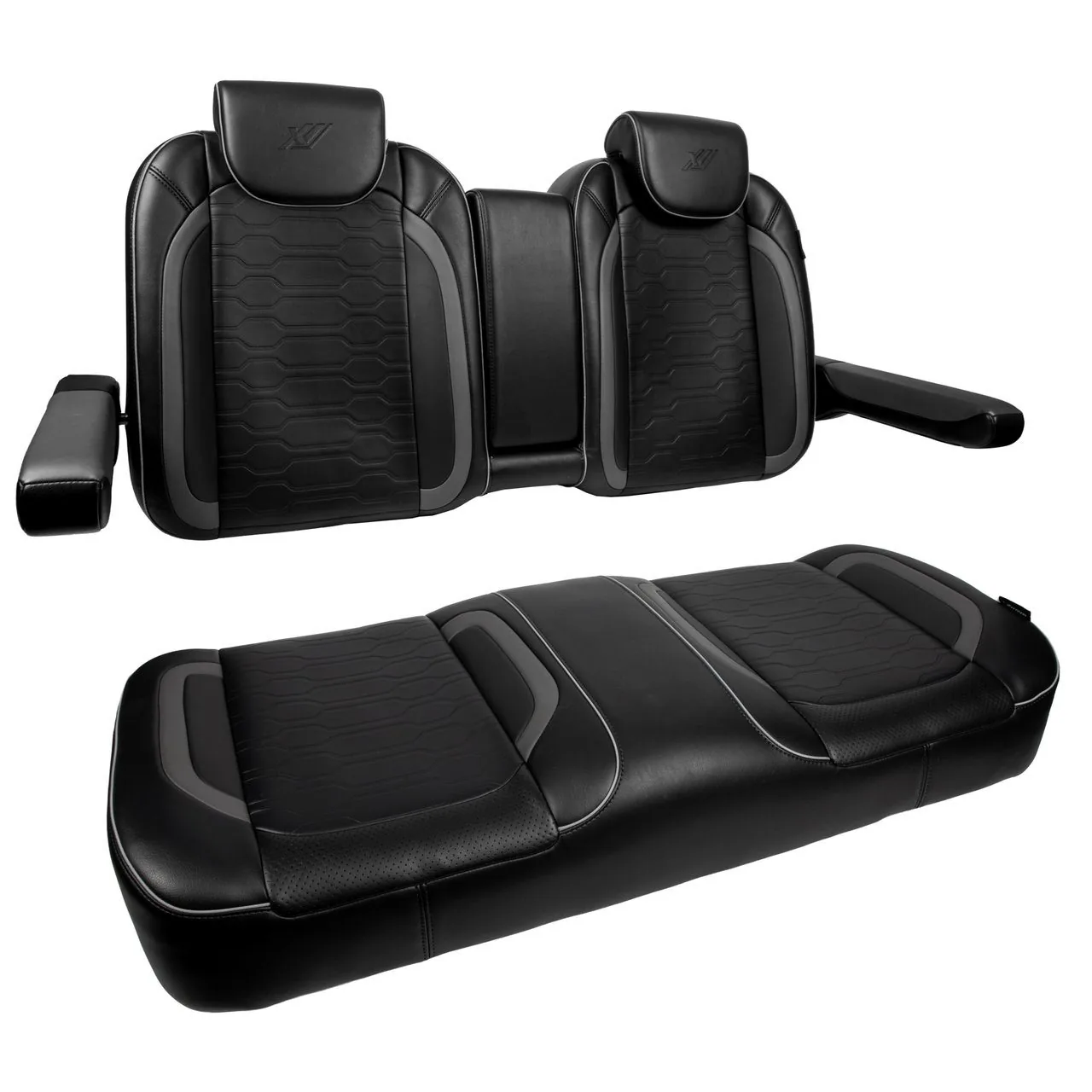 Передние подушки сидений MadJax Commander, чёрные, для E-Z-GO TXT и MadJax XSeries, артикул 10-662 — фото 2