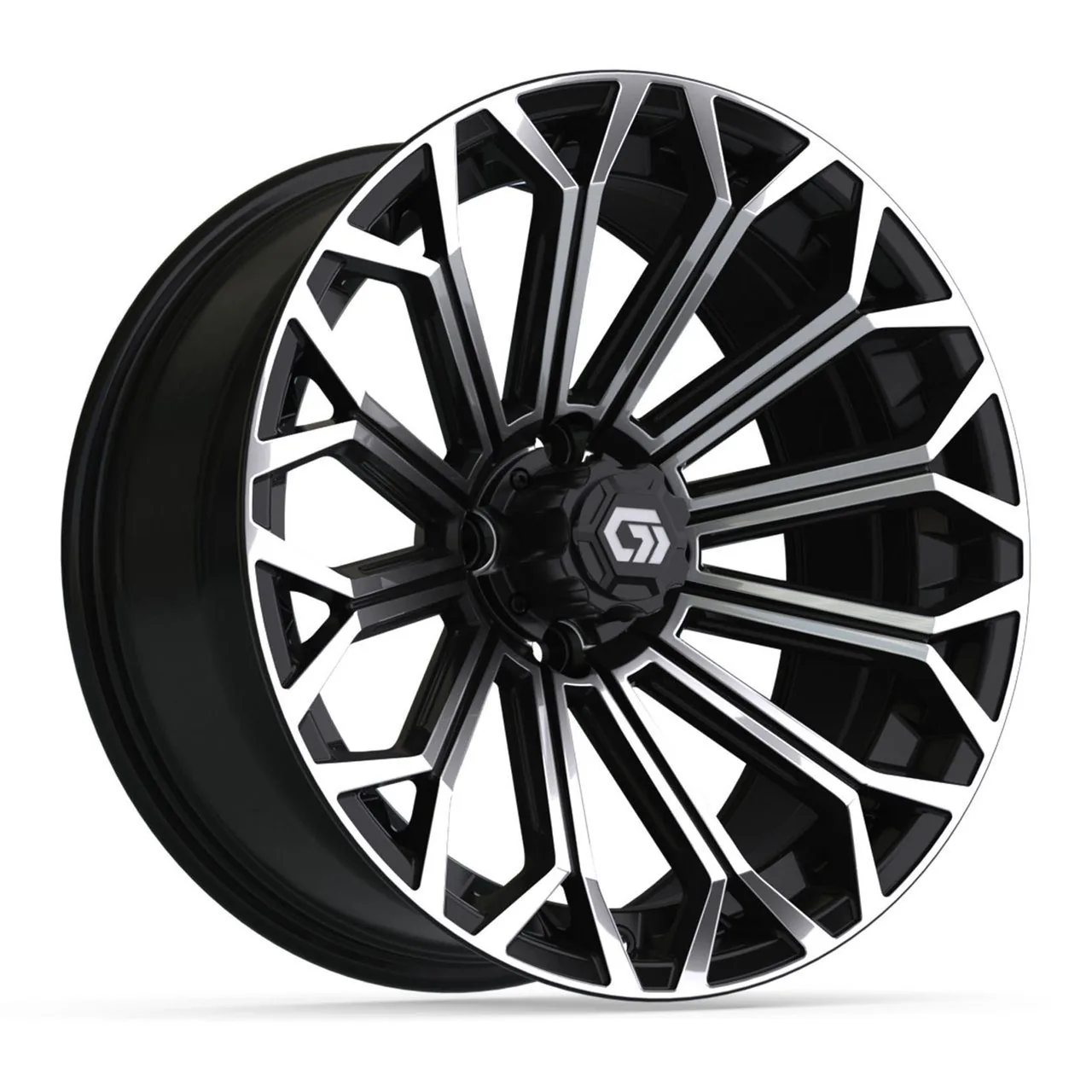 Колесо 16" GTW® Phantom, чёрный с механической обработкой, артикул 19-447