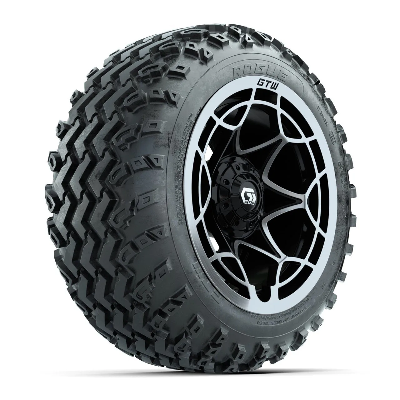 Комплект колёс GTW® Nexus 12” с шинами 22x11.00-12 Rogue, глянцевый чёрный, для бездорожья, полный набор, артикул A19-1161