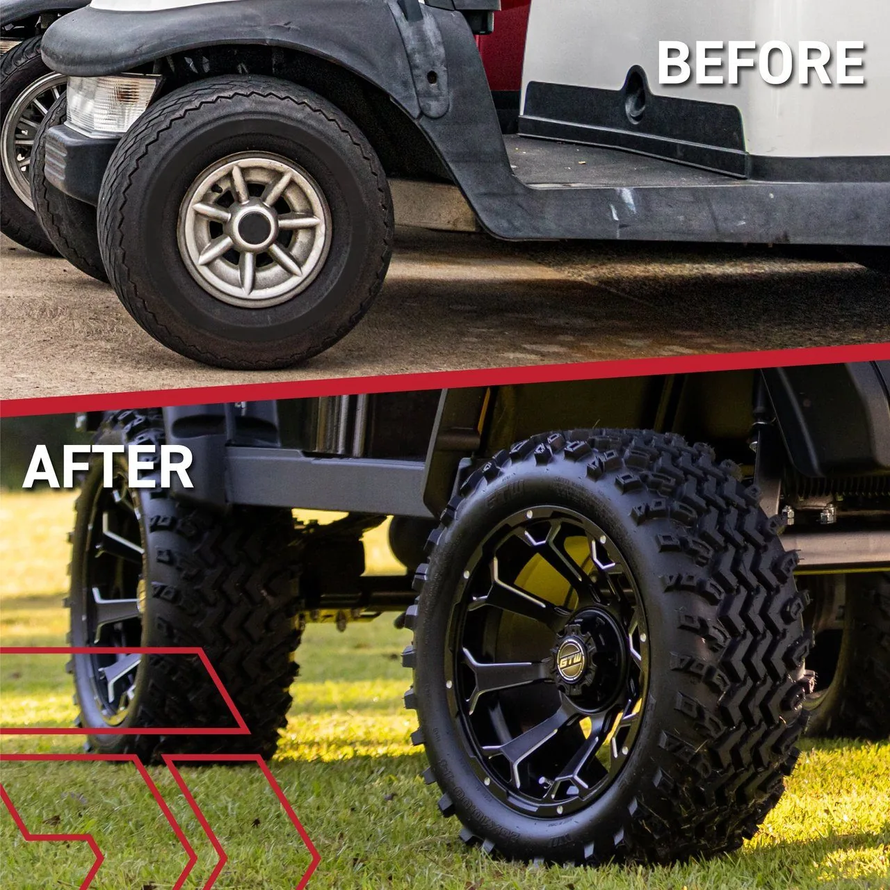 Комплект из 4 колёс GTW Raven 14" с шинами GTW Timberwolf All-Terrain 22x10-14, артикул A19-459 — фото 6