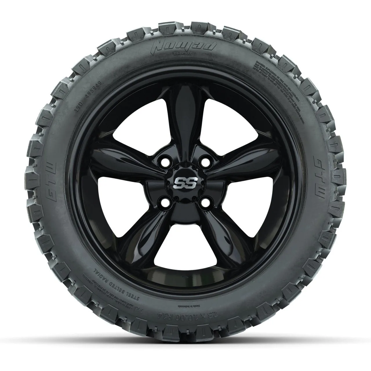 Колёса GTW Godfather 14”, чёрные, с шинами 23x10-R14 Nomad Steel Belt Radial All-Terrain, комплект, артикул A19-2455 — фото 2