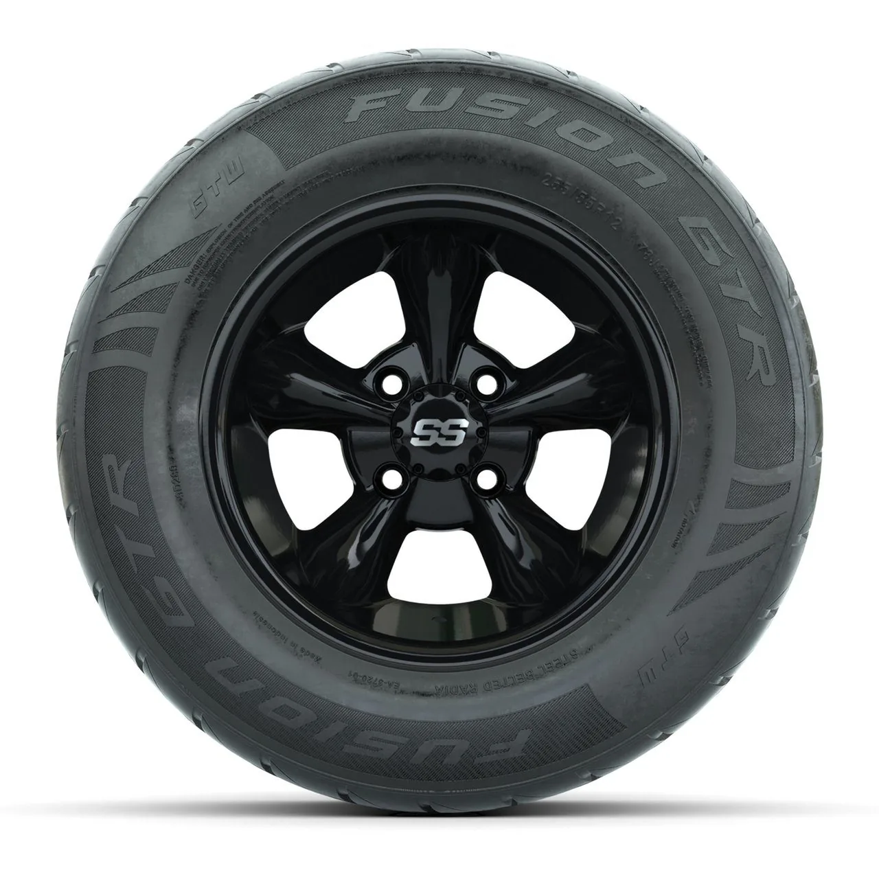 Комплект колёс GTW Godfather, чёрные, 12" с шинами 255/55-R12 Fusion GTR Steel Belt Radial Street, 4 шт., артикул A19-1998 — фото 2