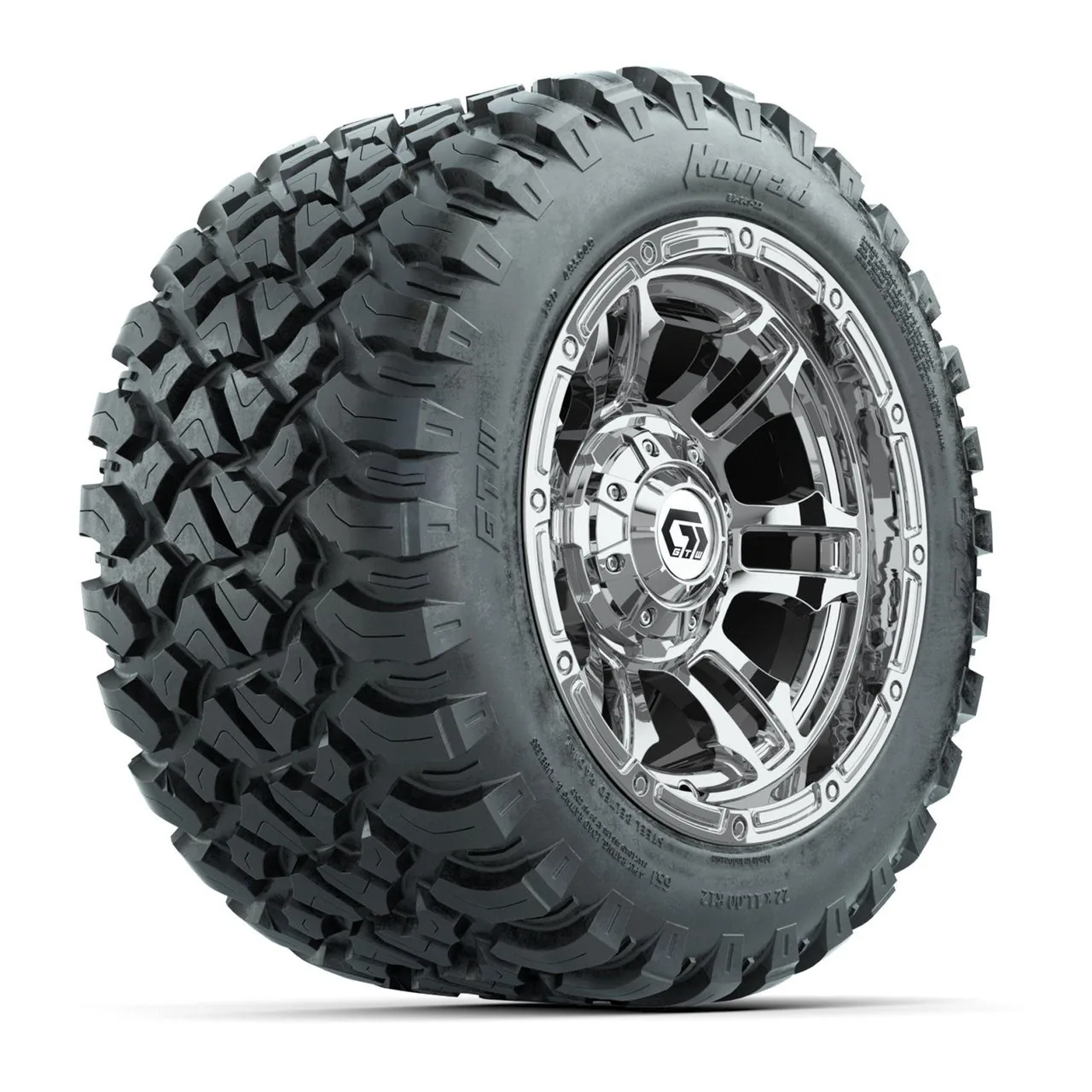 Комплект колёс GTW® Shogun (хром) 12" с универсальными радиальными шинами 22X11-R12 Nomad, полный набор, артикул A19-1912
