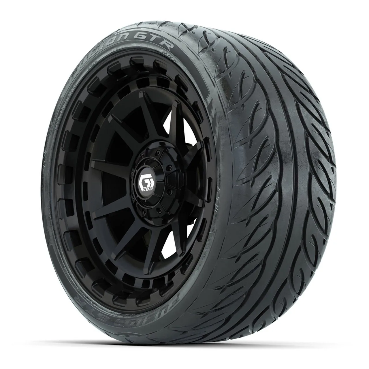 Комплект колёс GTW® Barricade 15" с шинами 215/40-R15 Fusion GTR, глянцевый чёрный, артикул A19-1268 — фото 3