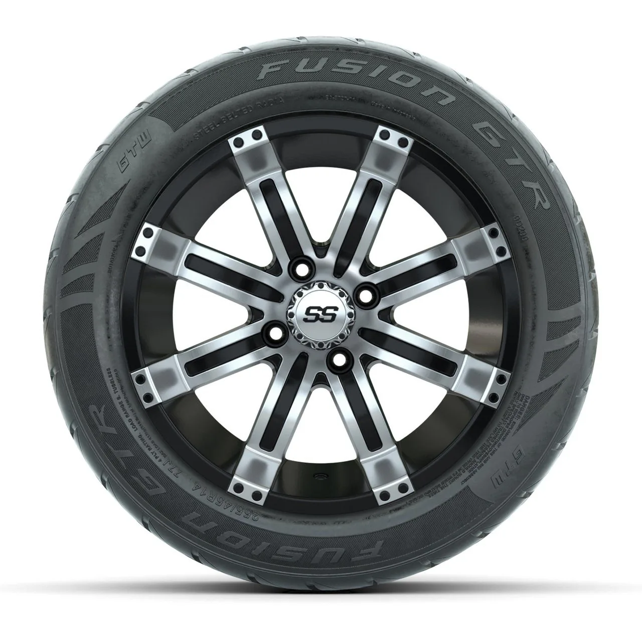 Колёса GTW Tempest 14" (чёрные с проточкой) с шинами 255/45-R14 Fusion GTR Steel Belt Radial Street, полный комплект, артикул A19-2290 — фото 2