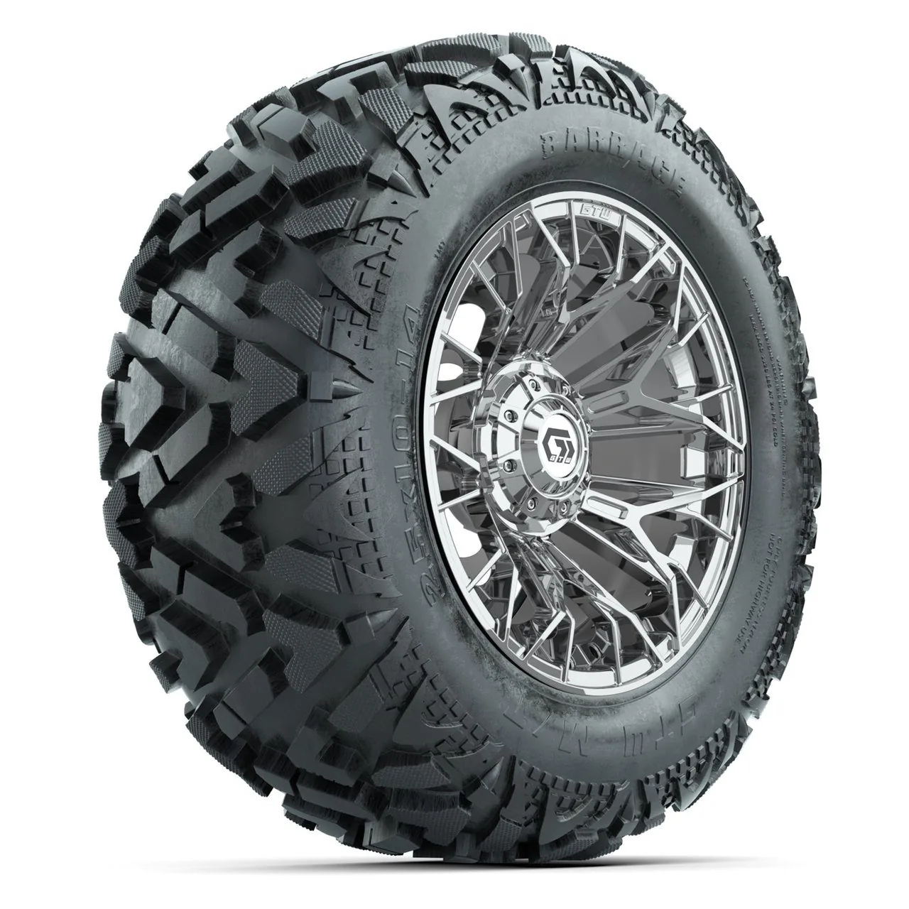 Комплект колёс с шинами 25x10-14 Barrage Mud, диски 14" Stellar, хром, GTW, артикул A19-2234