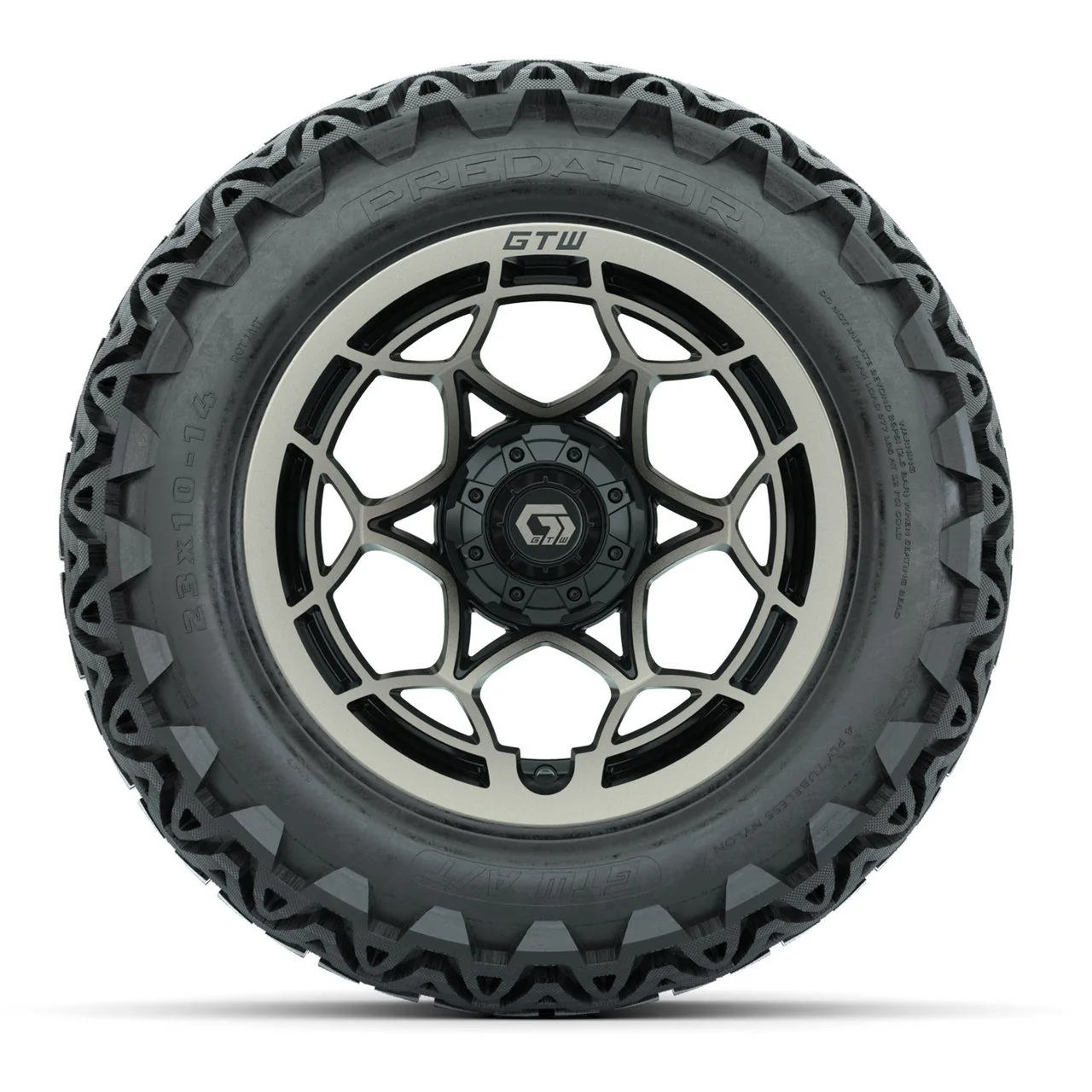 Комплект колёс GTW® Nexus 14", глянцевый чёрный/бронзовый, с шинами 23x10-14 Predator All-Terrain, артикул A19-1212 — фото 2