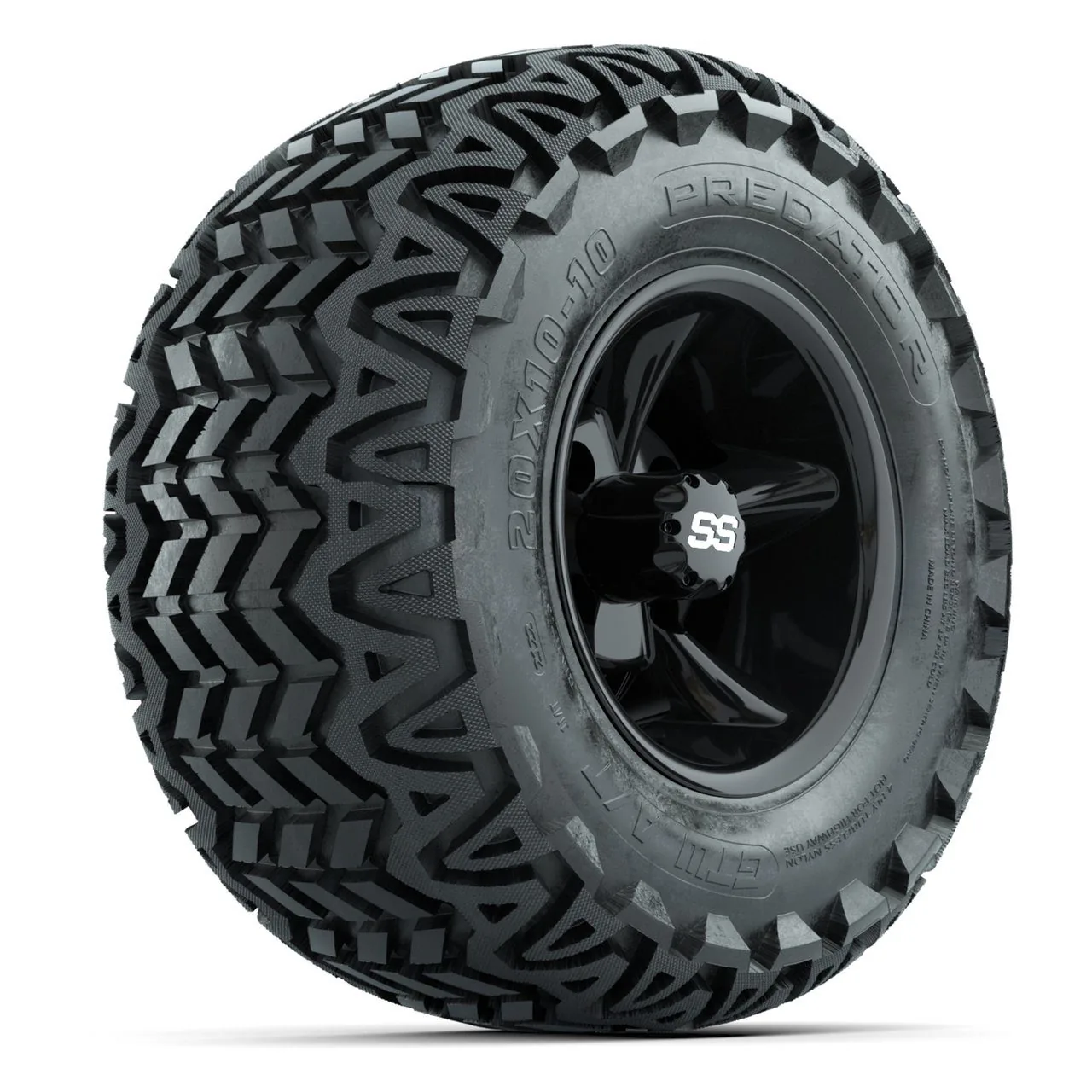 Комплект колёс GTW Godfather 10”, чёрные, с шинами 20x10-10 Predator All-Terrain (4 шт.), артикул A19-1568