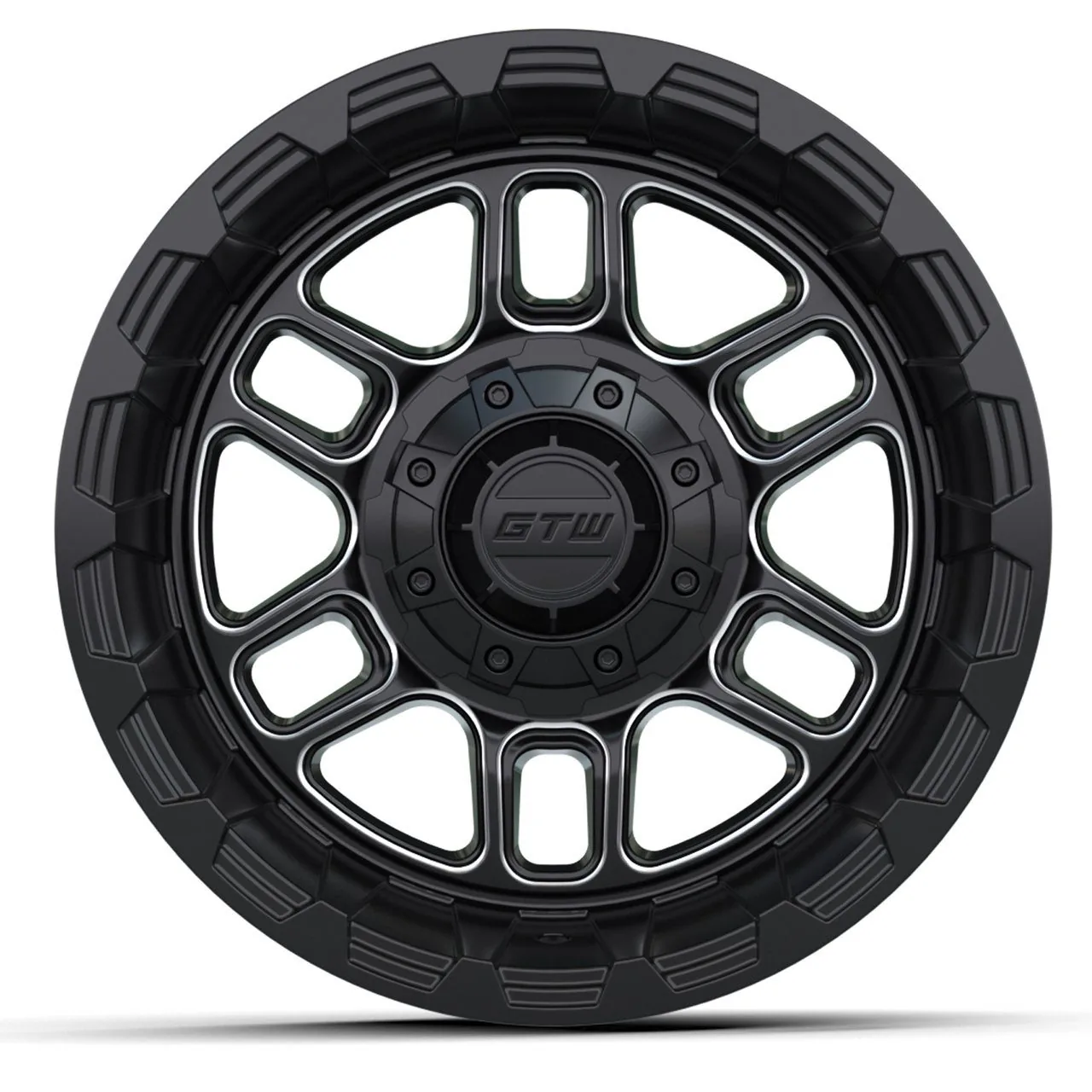 Диск 14" GTW Titan, чёрный с фрезерованными элементами, артикул 19-345 — фото 2