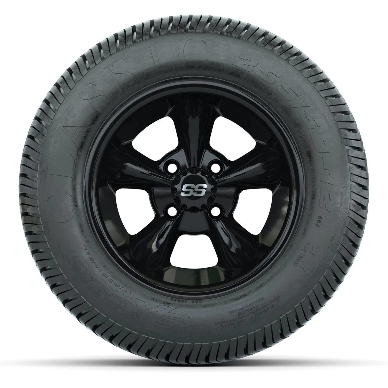 Комплект колёс GTW Godfather, чёрные, 12" с шинами 255/50-12 Excel Classic Street, 4 шт., артикул A19-2006 — фото 2