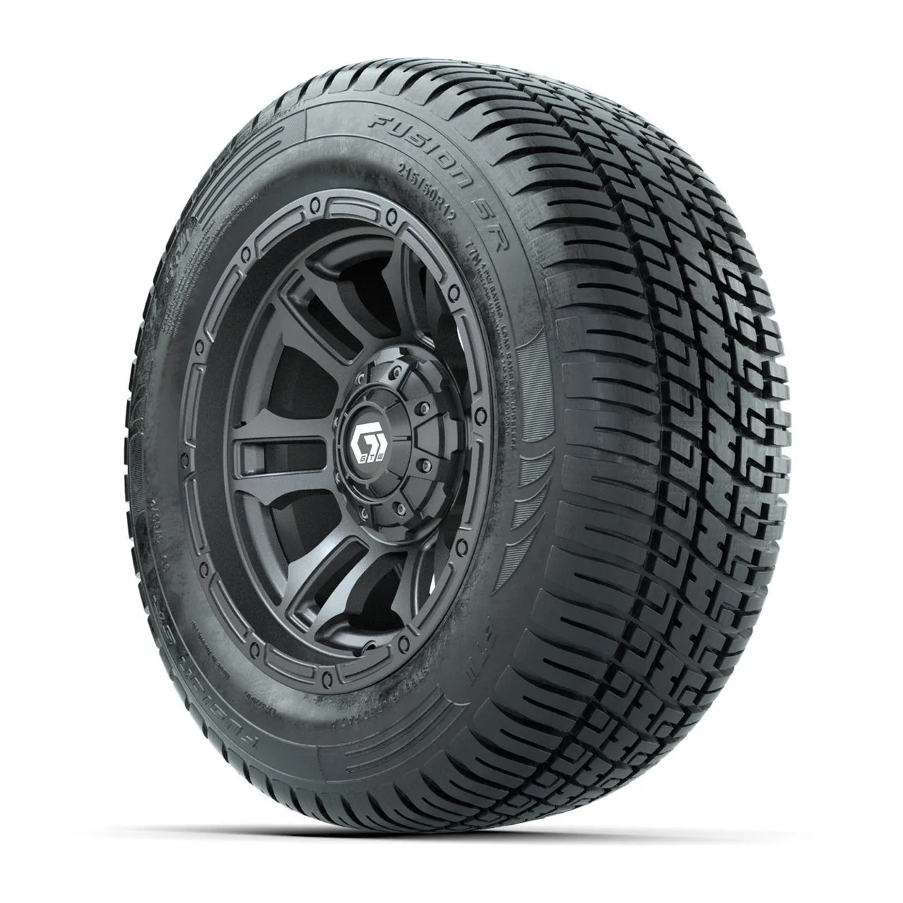 Комплект колёс GTW® Shogun 12” с шинами 215/50-R12 Fusion S/R Steel Belt Radial, цвет Gunmetal, полный набор, артикул A19-1171 — фото 3