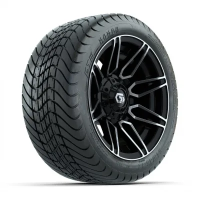 Комплект колёс GTW® Stealth 12” с шинами 215/35-12 Mamba Street, глянцевый чёрный с проточкой, полный набор, артикул A19-1178