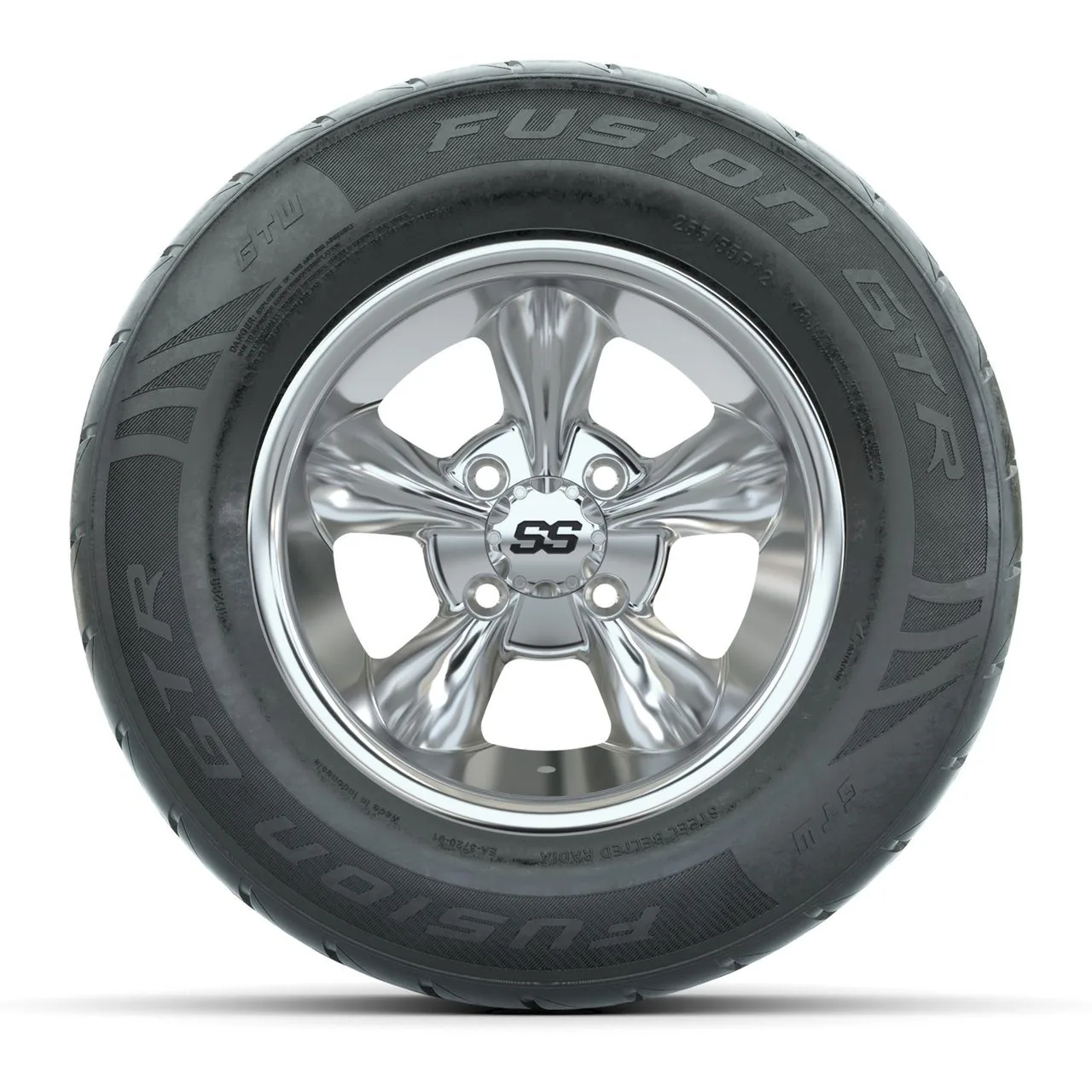 Комплект колёс GTW Godfather, хром, 12" с шинами 255/55-R12 Fusion GTR Steel Belt Radial Street, 4 шт., артикул A19-2013 — фото 2