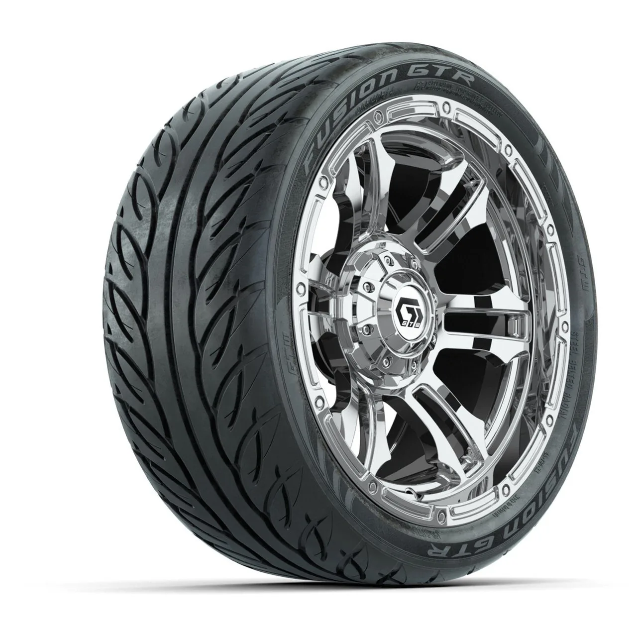 Комплект колёс GTW® Shogun 14", хром, с шинами 205/40-R14 Fusion GTR со стальным брекером, артикул A19-1231