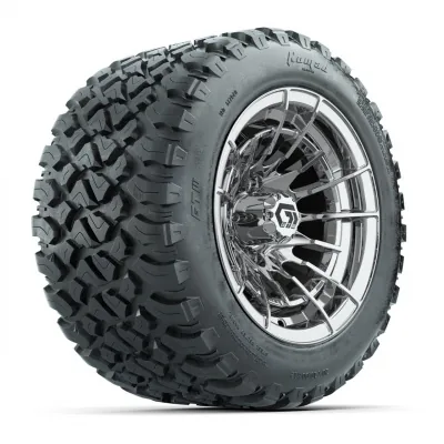Колёса GTW Boost, хром, 12" с шинами 20X10-12 Nomad Steel Belt Radial All-Terrain, полный комплект, артикул A19-1817