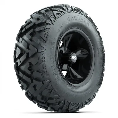 Комплект колёс GTW Godfather, чёрные, 12" с грязевыми шинами 25X10-12 Barrage, 4 шт., артикул A19-2005