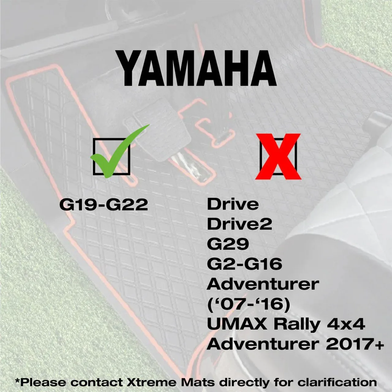 Коврики Xtreme для Yamaha G19-G22, чёрно-серые, артикул 03-436 — фото 3