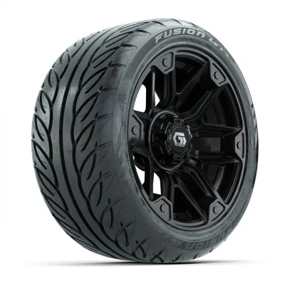 Колёса в сборе с шинами GTW® Graffiti 14", глянцевый чёрный, 225/40-R14 Fusion GTR Steel Belt Radial Street, комплект 4 шт., артикул A19-2564