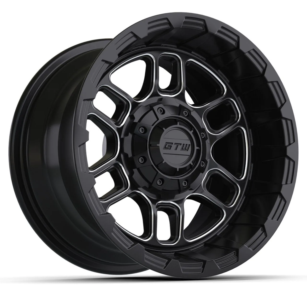 Диск 14" GTW Titan, чёрный с фрезерованными элементами, артикул 19-345