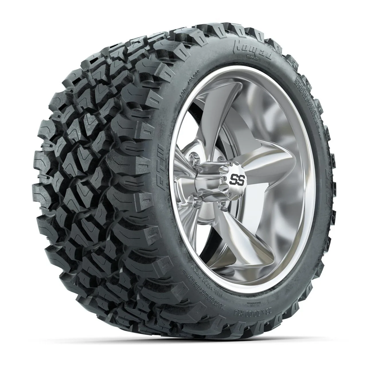 Колёса в сборе с шинами GTW® Godfather 14", хром, 23X10-R14 Nomad Steel Belt Radial All-Terrain, комплект 4 шт., артикул A19-2462