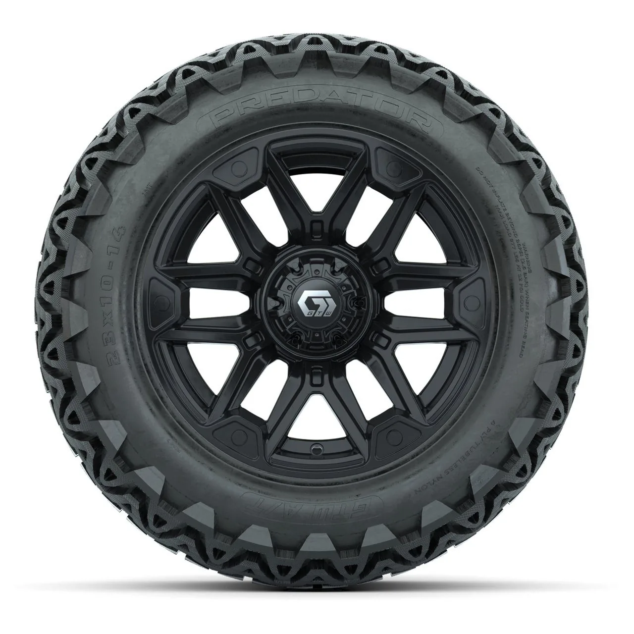 Комплект колёс GTW® Graffiti 14" с шинами 23x10-14 Predator, глянцевый чёрный, артикул A19-1248 — фото 2