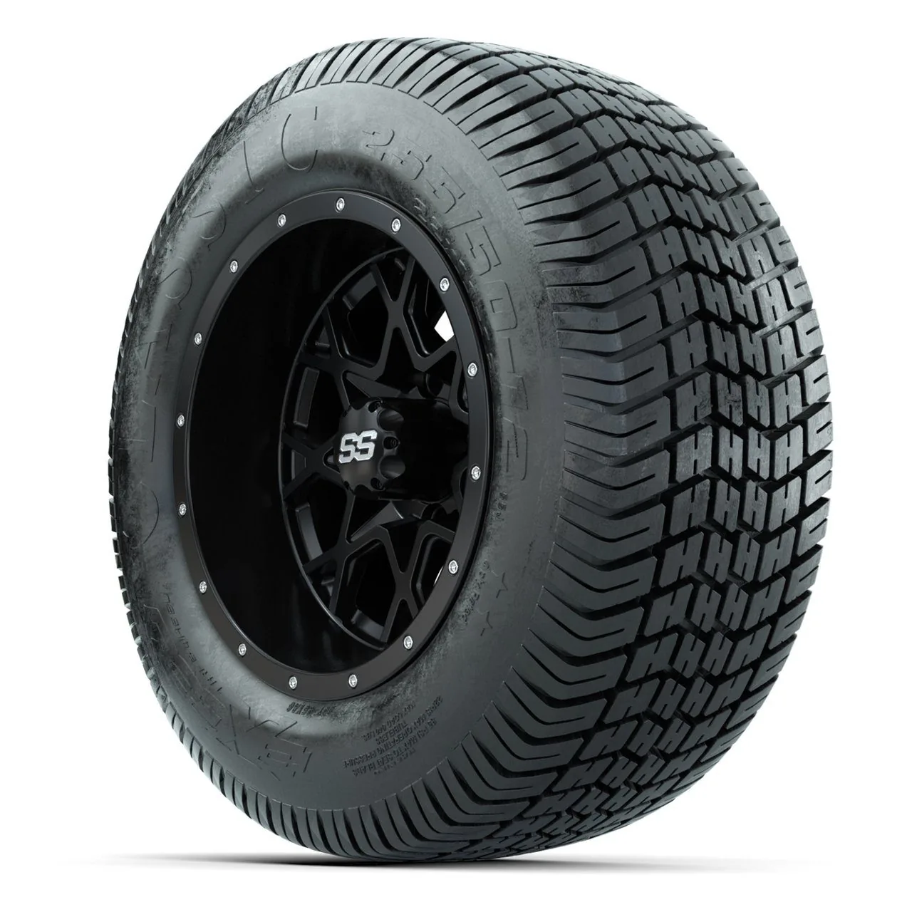 Комплект колёс GTW® Vortex 2 12", матовые чёрные, с шинами 255/50-12 Excel Classic Street — 4 шт., артикул A19-1964 — фото 3