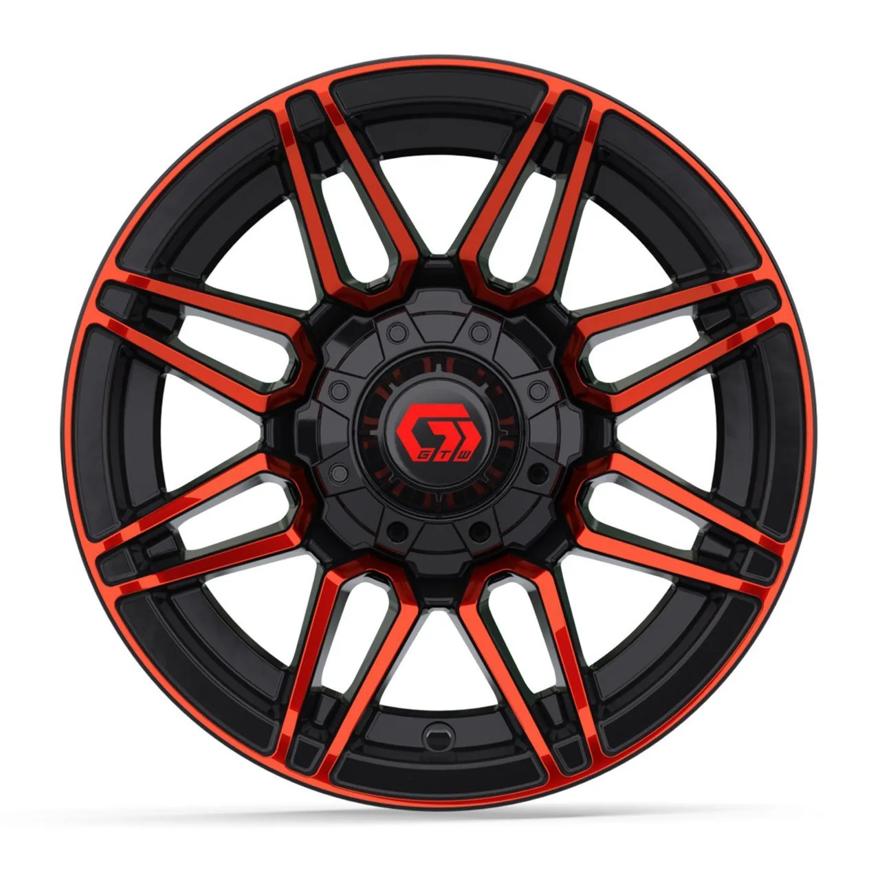 Колёсный диск 12&Prime; GTW&reg; Stealth, глянцевый чёрный с красной лицевой частью, артикул 19-412 — фото 2