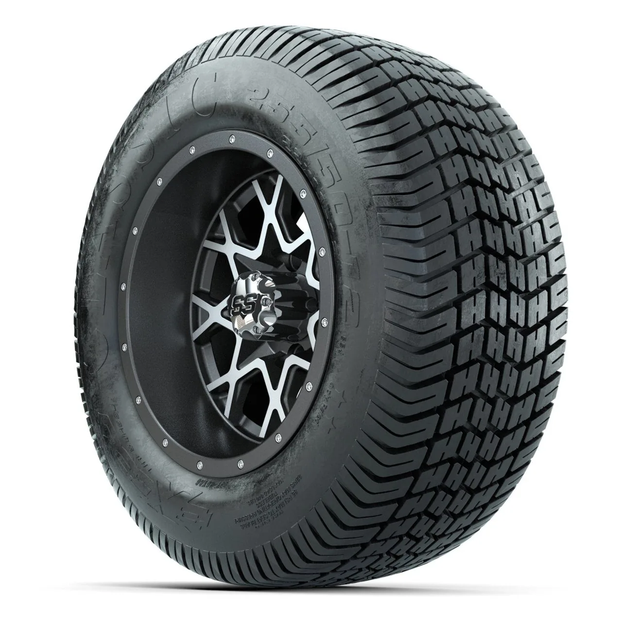 Комплект колёс GTW Vortex 2, матовый серый/полированный, 12" с шинами 255/50-12 Excel Classic Street, 4 шт., артикул A19-1993 — фото 3