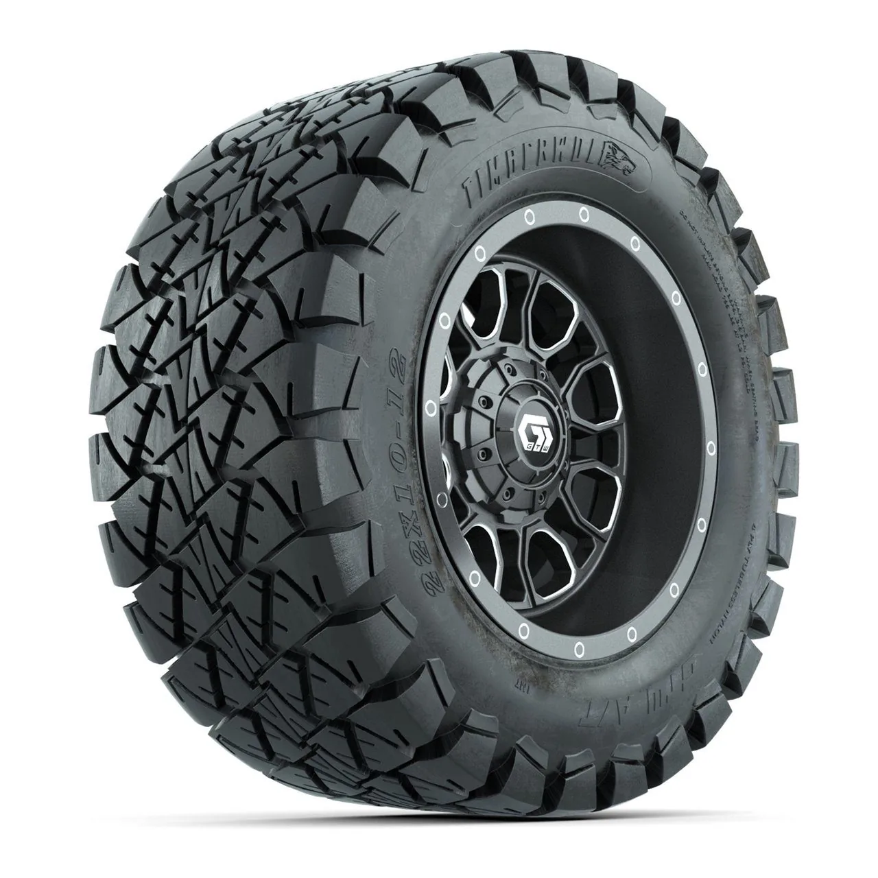 Комплект колёс 12" GTW Volt с шинами 22X10-12 Timberwolf All-Terrain, Gunmetal, артикул A19-1722