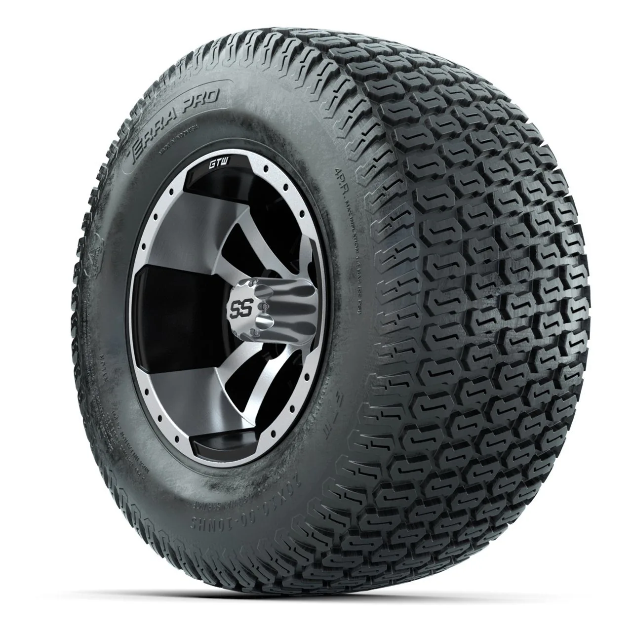 Комплект колёс GTW Storm Trooper, чёрный/шлифованный, 10" с шинами 20x10-10 S-Pattern Terra Pro Street, артикул A19-1502 — фото 3