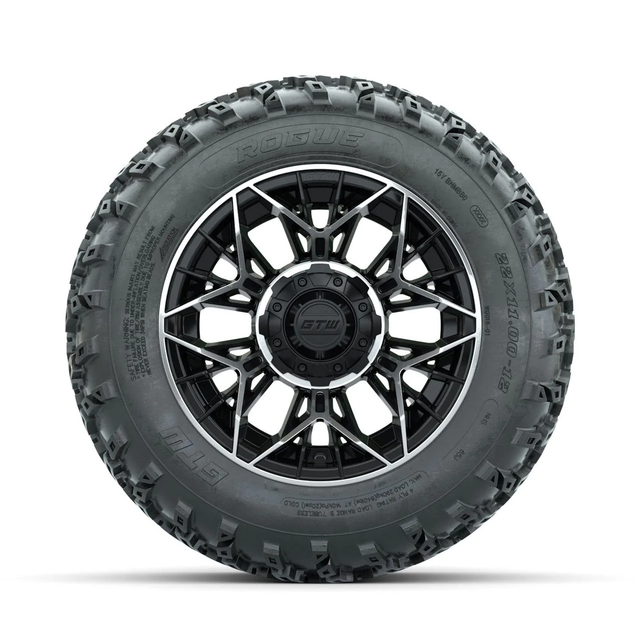 Комплект колёс GTW Stellar, матовая обработка/чёрный, 12" с шинами Rogue All Terrain 22x11.00-12, артикул A19-984 — фото 2