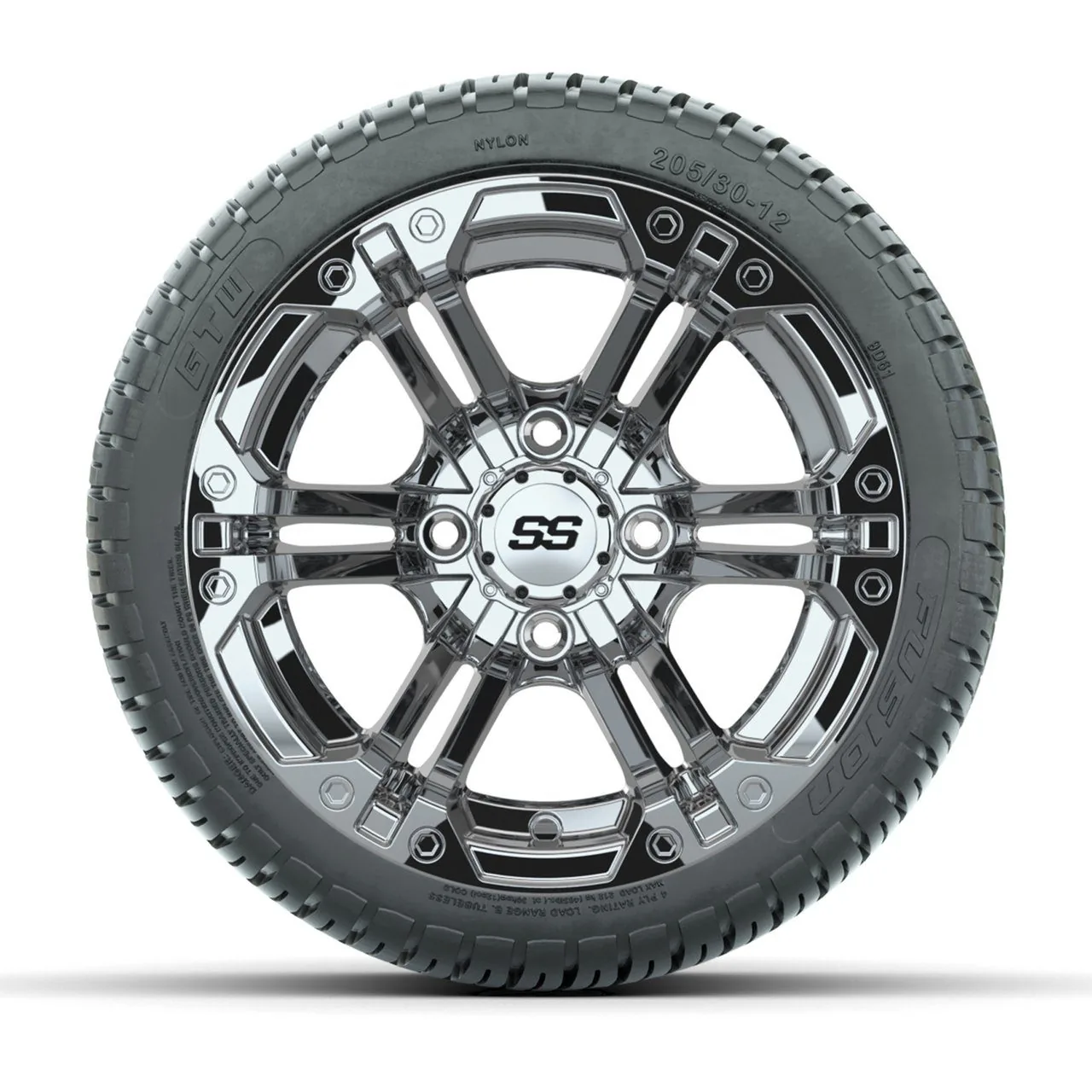 Колёса в сборе с шинами GTW Specter 12", хром, 205/30-R12 Fusion Street, комплект 4 шт., артикул A19-248 — фото 2