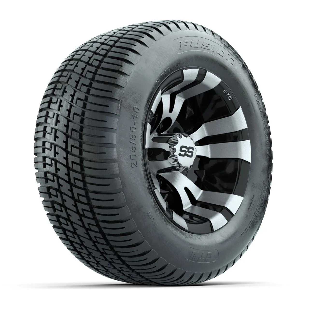 Колёса GTW Vampire, чёрные с проточкой, 10" с шинами 205/50-10 Fusion Street, комплект из 4 шт., артикул A19-339