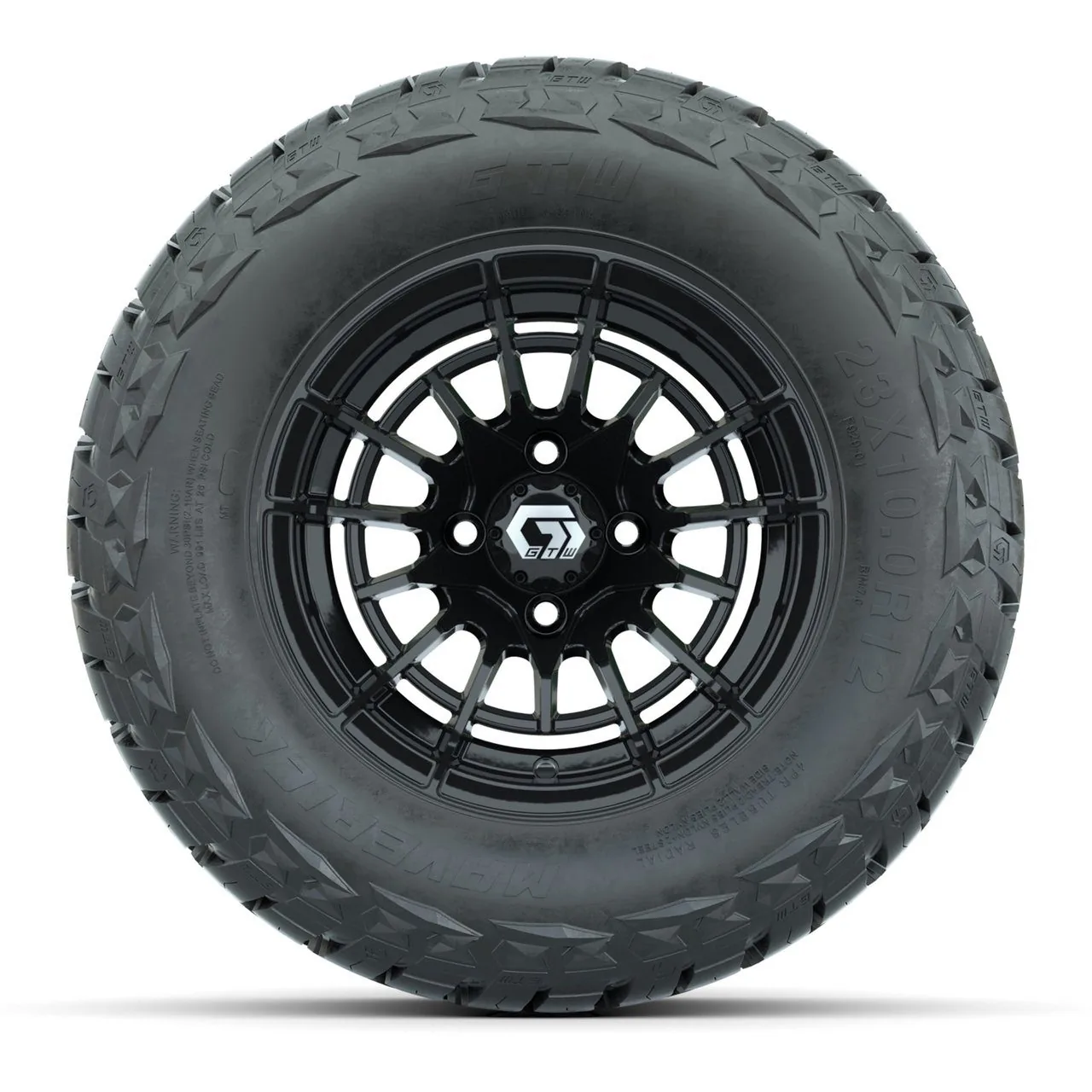 Комплект колёс 12" GTW Boost, глянцевый чёрный, с шинами Maverick All-Terrain 23x10.00-R12, артикул A19-1280 — фото 2