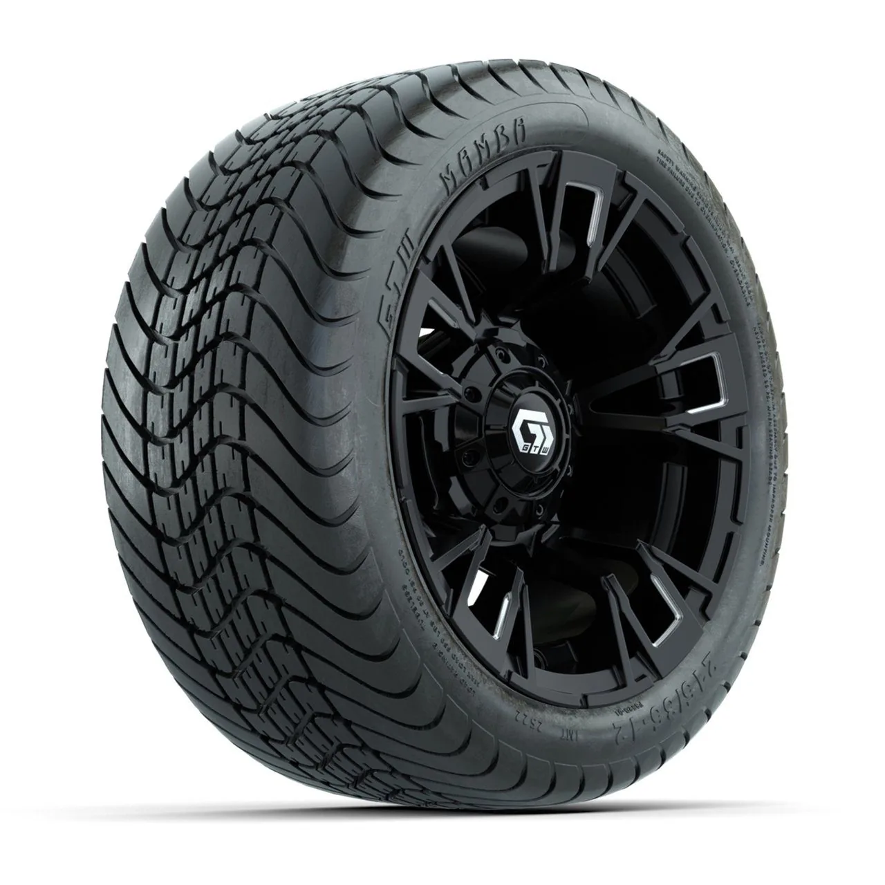 Комплект колёс GTW® Vandal 12” с шинами 215/35-12 Mamba Street, матовый чёрный с проточкой, полный набор, артикул A19-1190