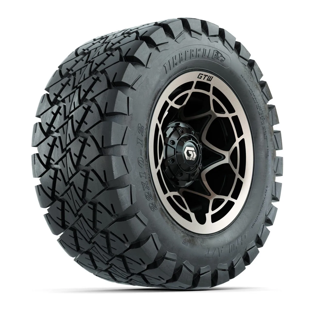 Комплект колёс GTW® Nexus 12” с шинами 22x10-12 Timberwolf, глянцевый чёрный/сатиновая бронза, для бездорожья, полный набор, артикул A19-1164