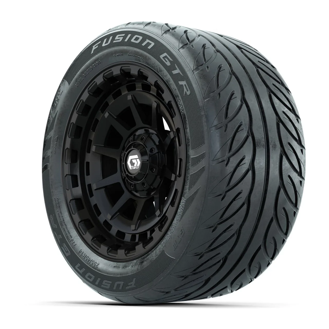 Колёса GTW Barricade Black 14" с шинами 255/45-R14 Fusion GTR Steel Belt Radial Street, полный комплект, артикул A19-2352 — фото 3