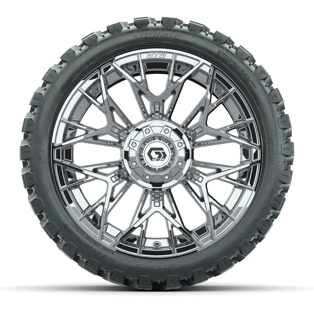 Комплект из 4 хромированных колёс 15” GTW Stellar с шинами 23x10-R15 Nomad All-Terrain, артикул A19-801 — фото 2