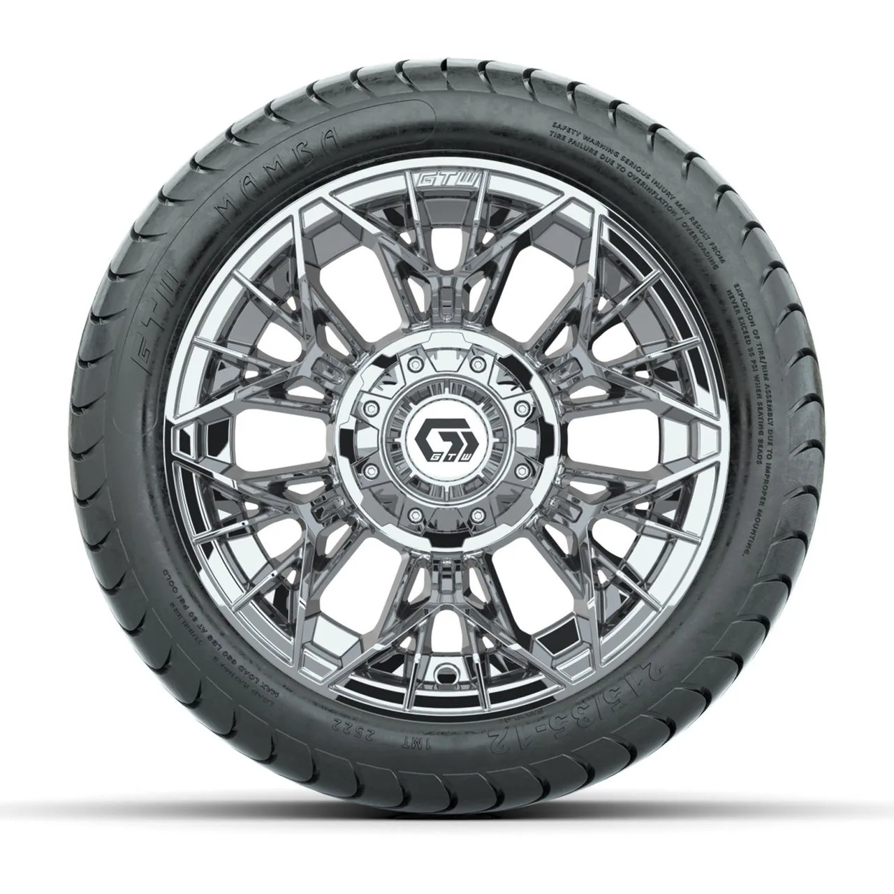 Комплект колёс GTW® Stellar 12", хром, с дорожными шинами Mamba 215/35-12, артикул A19-772 — фото 2