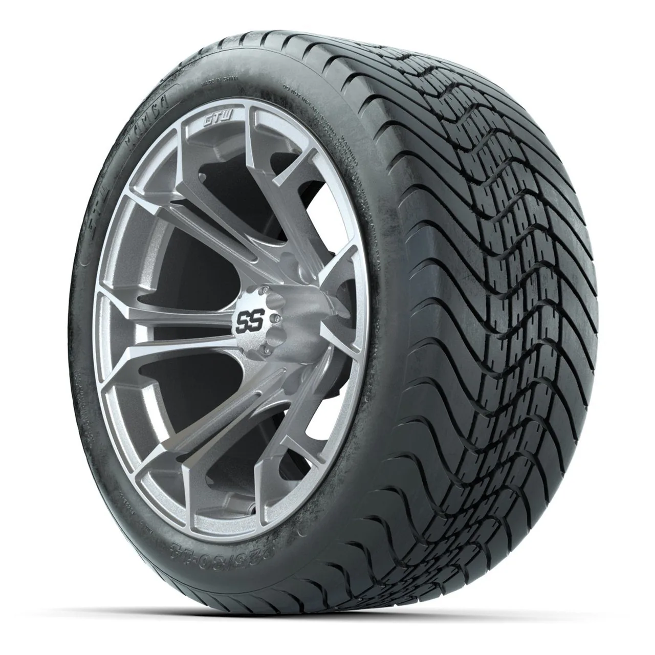 Колёса GTW Spyder 14" (серебристые шлифованные) с шинами 225/30-14 Mamba Street, полный комплект, артикул A19-2270 — фото 3