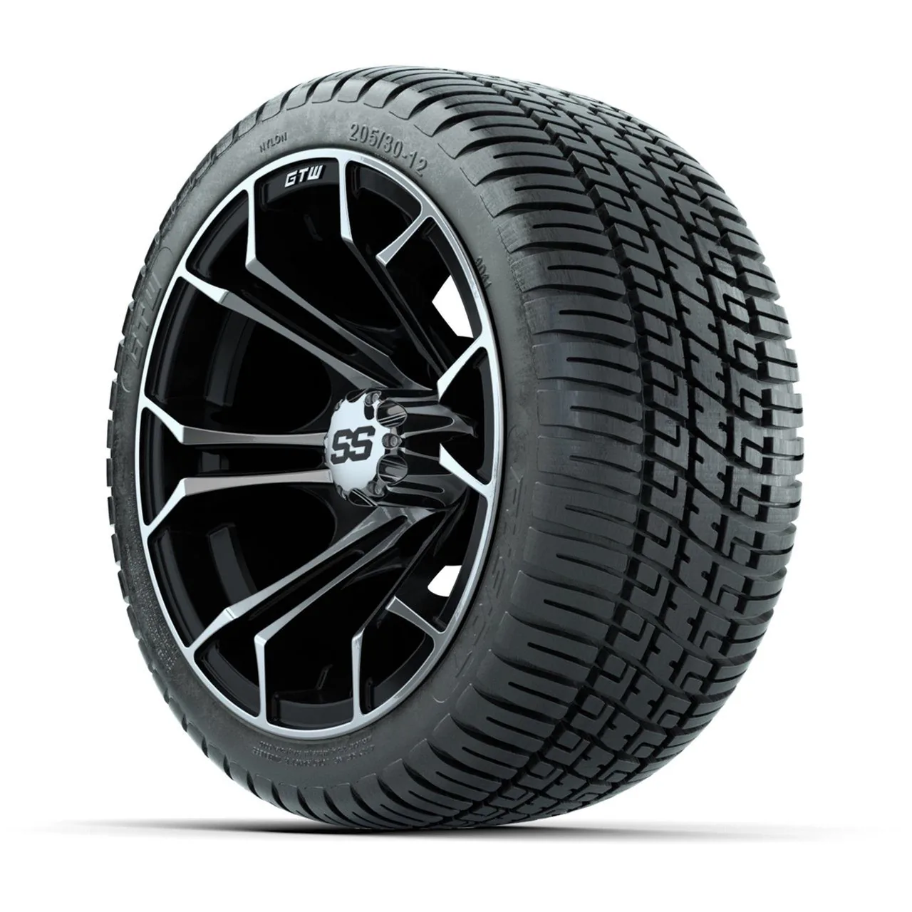 Колёса GTW Spyder, чёрные с проточкой, 12" с шинами Fusion Street 18", комплект из 4 шт., артикул A19-379 — фото 3