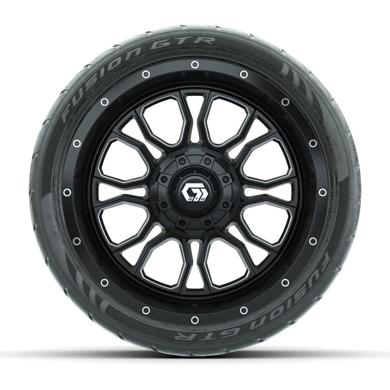 Комплект из 4 колёс 14” GTW Volt, чёрные с обработанной лицевой стороной, с шинами 205/40-R14 Fusion GTR Street, артикул A19-814 — фото 2