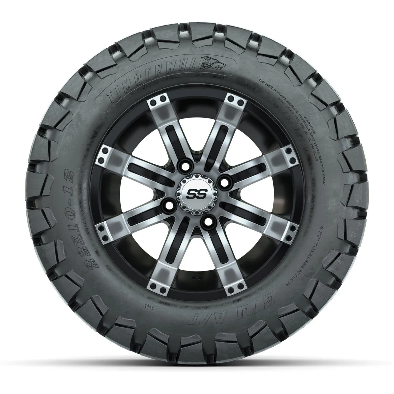 Колёса GTW Tempest, чёрные с проточкой, 12" с шинами Timberwolf Mud 22", комплект из 4 шт., артикул A19-356 — фото 2